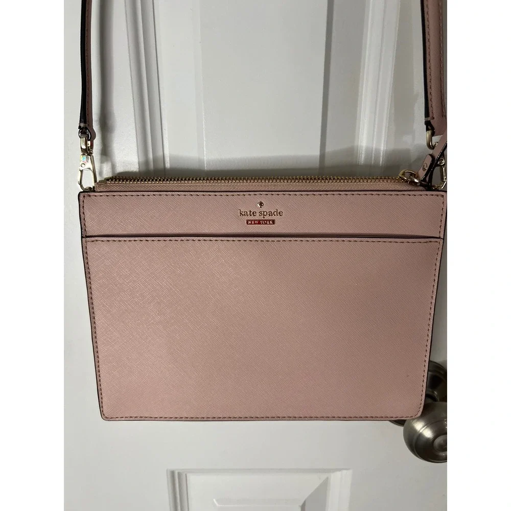 Kate Spade Cameron Street Carlisle Pink Saffiano Leather Crossbody Bag PXRU8056